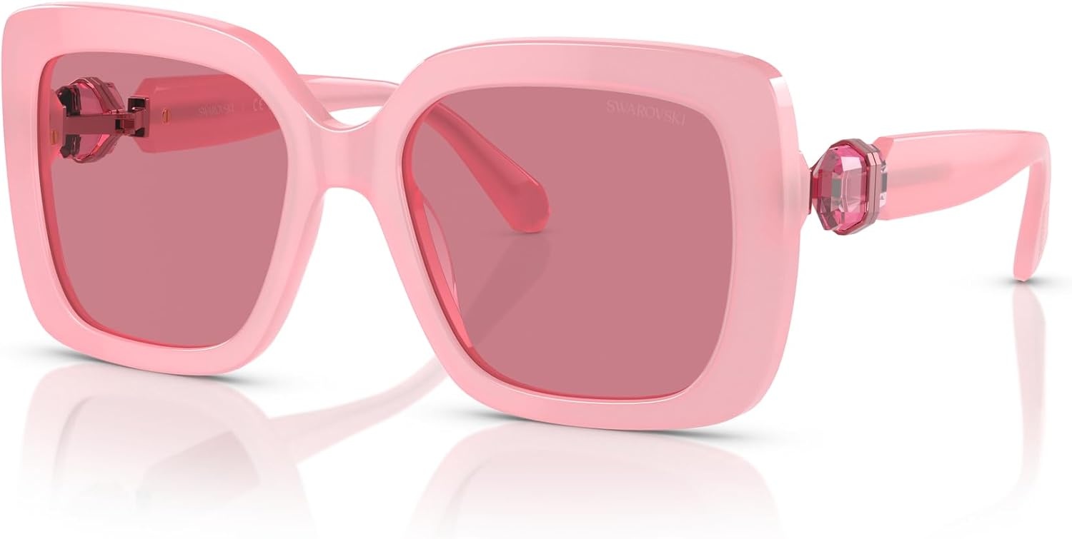 image:imageSwarovski womens Sk6001 Square SunglassesOpal PinkPink Internal Mirrored Silver