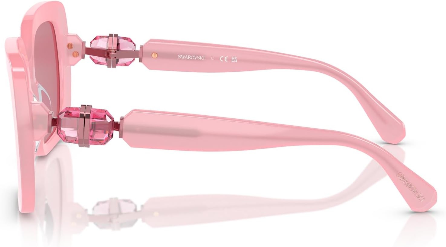 image:imageSwarovski womens Sk6001 Square SunglassesOpal PinkPink Internal Mirrored Silver