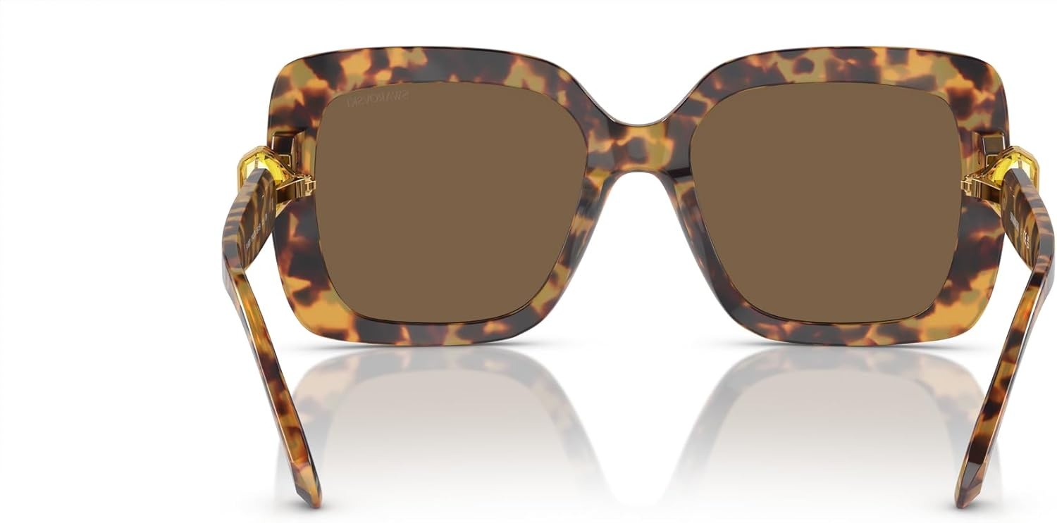 image:imageSwarovski womens Sk6001 Square SunglassesTransparent Dark GreenDark Grey