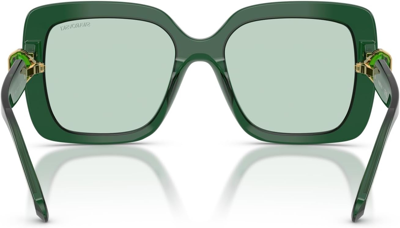 image:imageSwarovski womens Sk6001 Square SunglassesTransparent GreenTransition Green