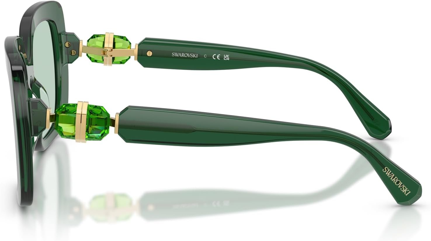 image:imageSwarovski womens Sk6001 Square SunglassesTransparent GreenTransition Green
