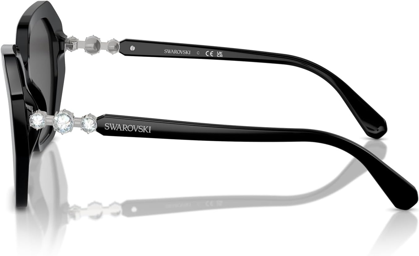 image:imageSwarovski womens Sk6017 Butterfly SunglassesBlackDark Grey