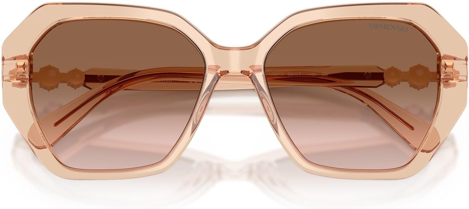 image:imageSwarovski womens Sk6017 Butterfly SunglassesTransparent BeigeGradient Brown