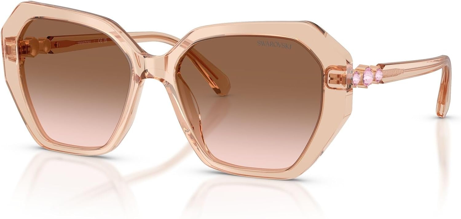 image:imageSwarovski womens Sk6017 Butterfly SunglassesTransparent BeigeGradient Brown