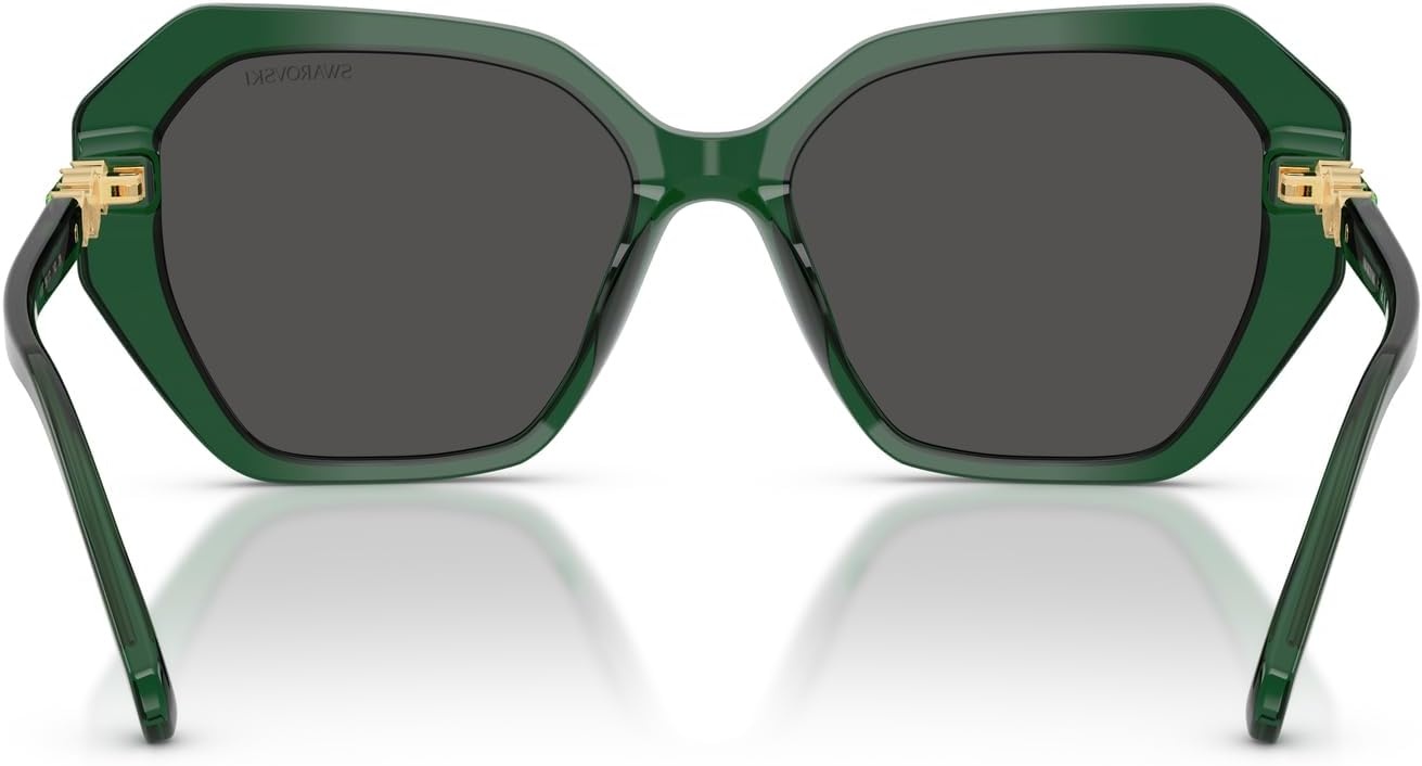 image:imageSwarovski womens Sk6017 Butterfly SunglassesTransparent GreenDark Grey