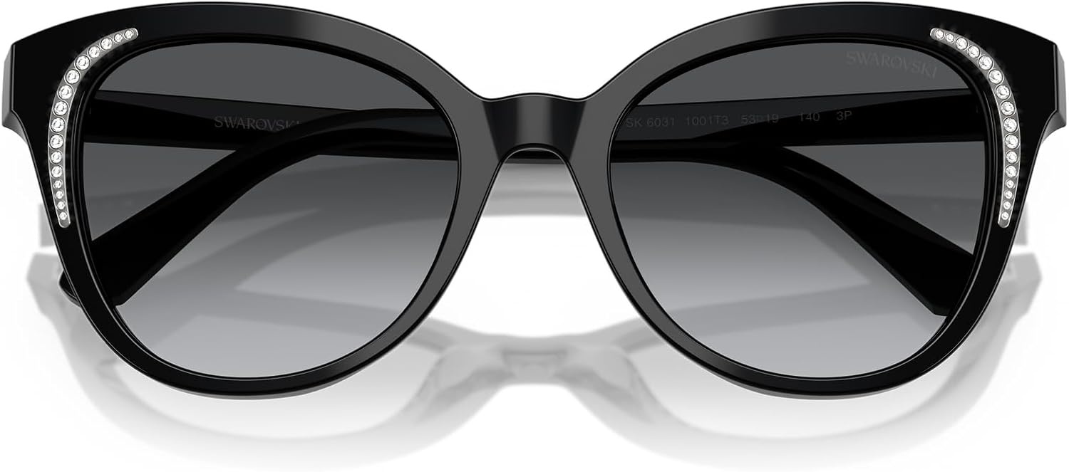 image:imageSwarovski womens Sk6031 Butterfly SunglassesBlackGradient Grey Polarized