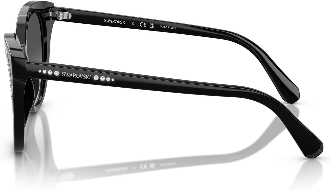 image:imageSwarovski womens Sk6031 Butterfly SunglassesBlackGradient Grey Polarized