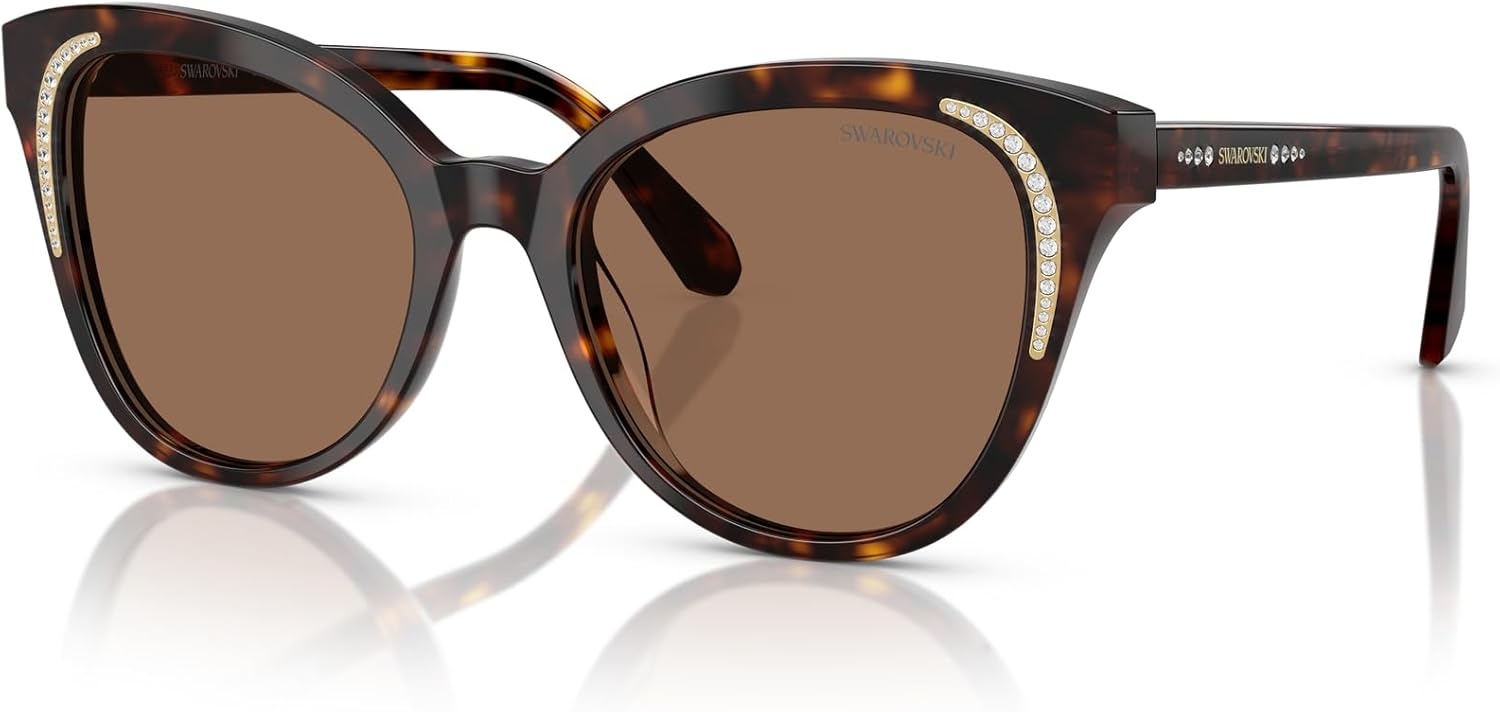 image:imageSwarovski womens Sk6031 Butterfly SunglassesDark HavanaDark Brown