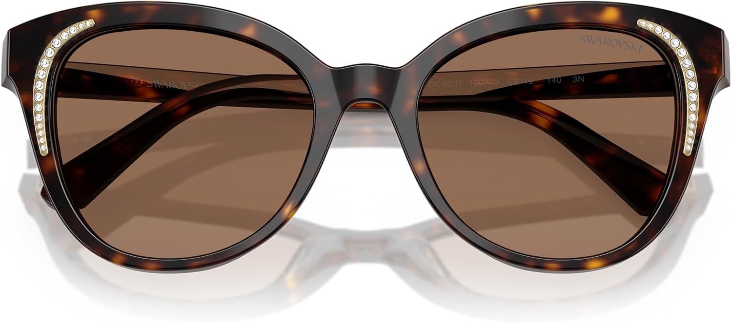 image:imageSwarovski womens Sk6031 Butterfly SunglassesDark HavanaDark Brown