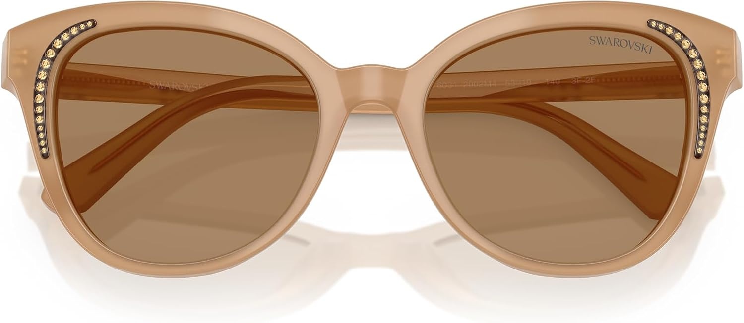 image:imageSwarovski womens Sk6031 Butterfly SunglassesMilky BeigeTransition Clear to Brown