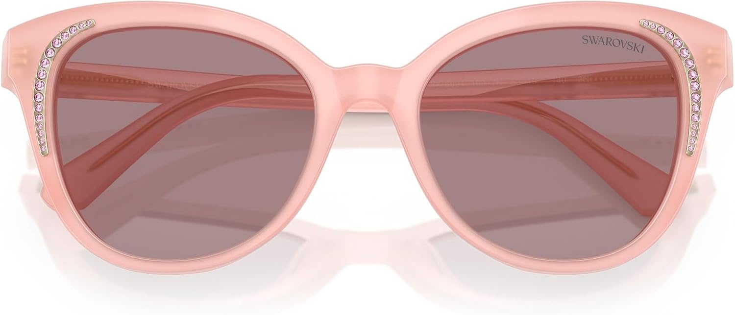 image:imageSwarovski womens Sk6031 Butterfly SunglassesMilky PinkLight Purple Brown