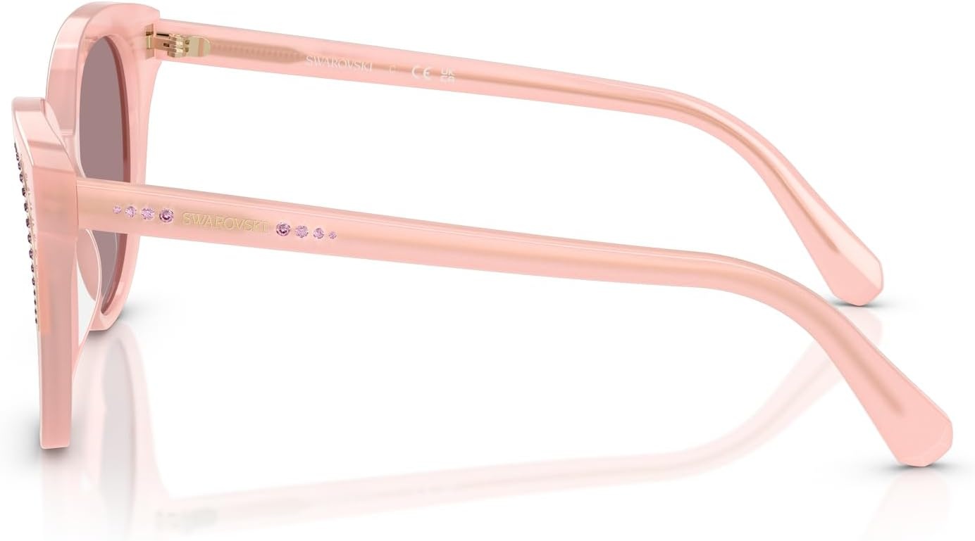 image:imageSwarovski womens Sk6031 Butterfly SunglassesMilky PinkLight Purple Brown