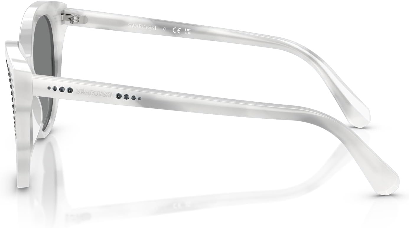 image:imageSwarovski womens Sk6031 Butterfly SunglassesStriped WhiteDark Grey