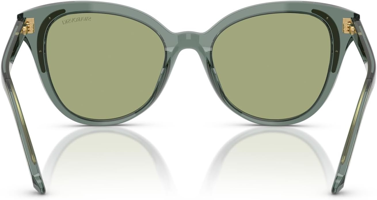 image:imageSwarovski womens Sk6031 Butterfly SunglassesTransparent GreenDark Green