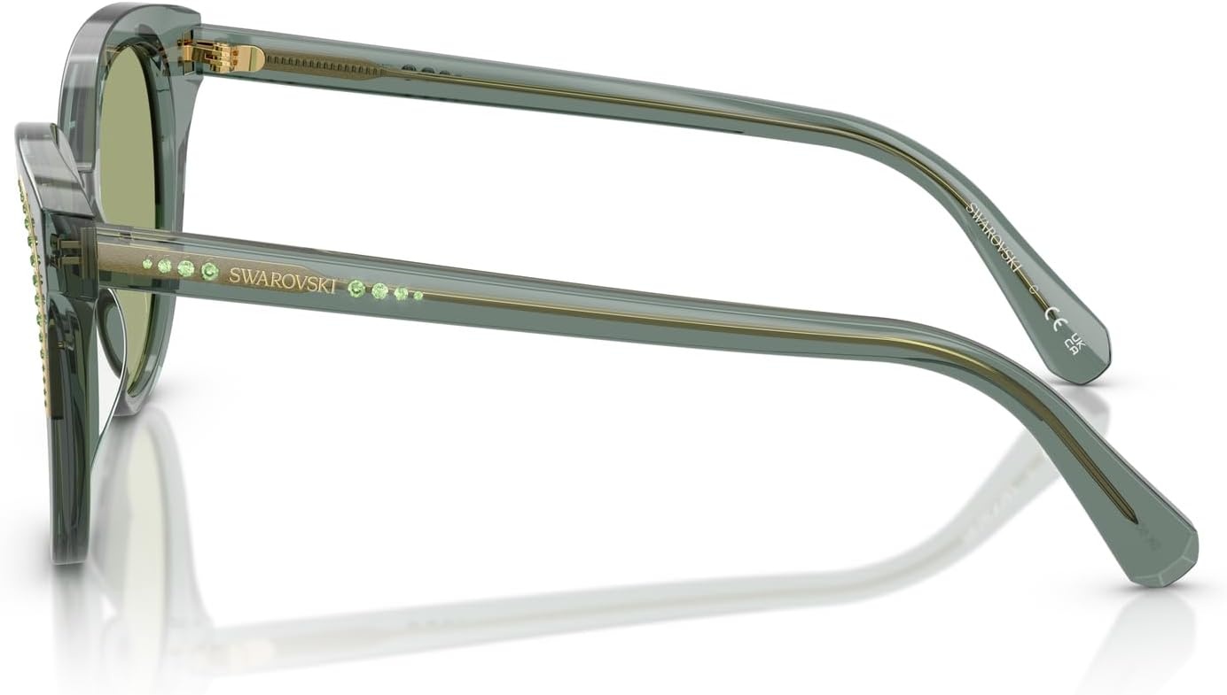 image:imageSwarovski womens Sk6031 Butterfly SunglassesTransparent GreenDark Green