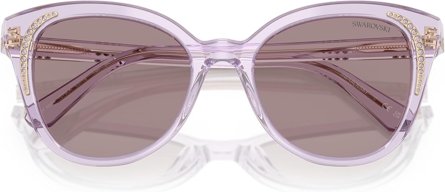 image:imageSwarovski womens Sk6031 Butterfly SunglassesTransparent LilacViolet