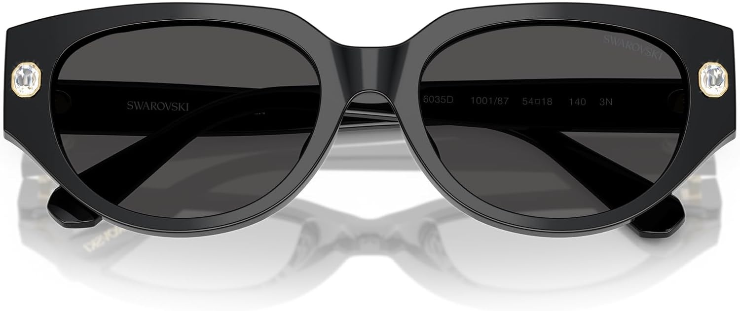 image:imageSwarovski womens Sk6035d Butterfly SunglassesBlackDark Grey