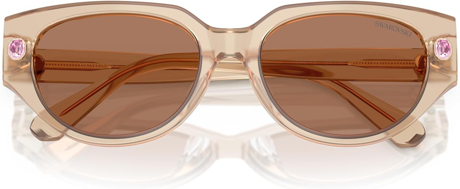 image:imageSwarovski womens Sk6035d Butterfly SunglassesMilky BeigeBrown