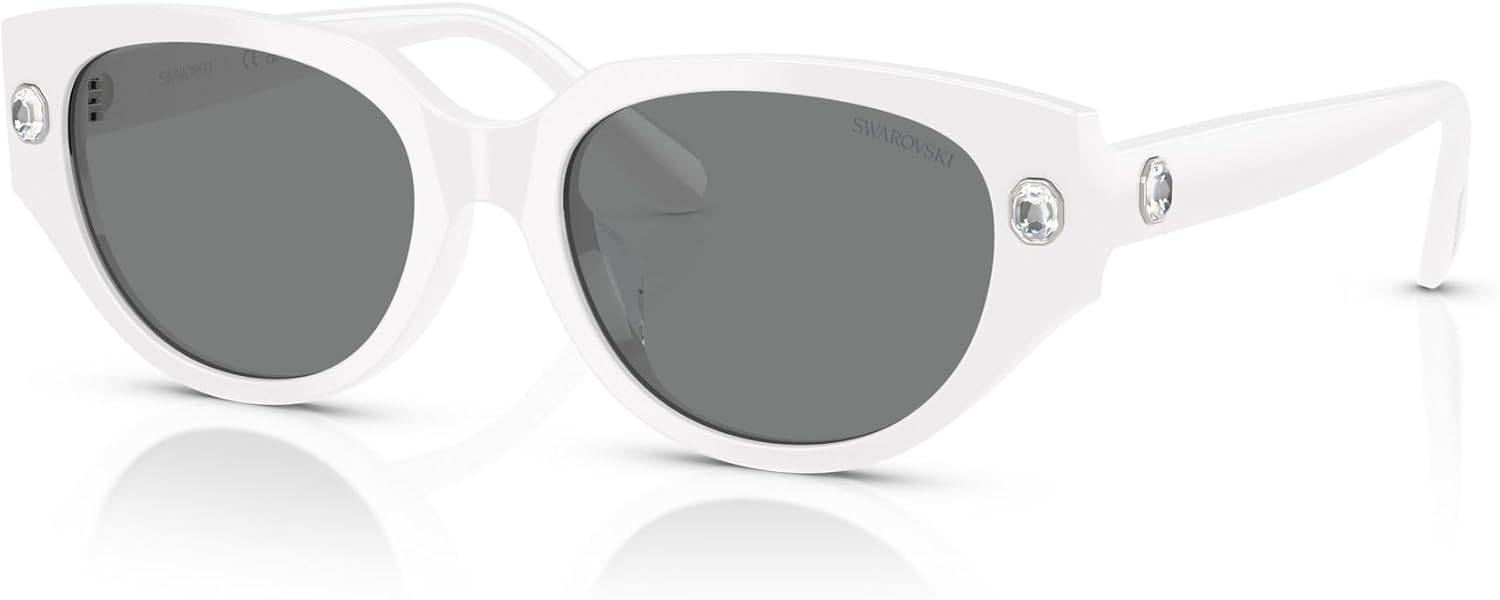 image:imageSwarovski womens Sk6035d Butterfly SunglassesWhiteDark Grey