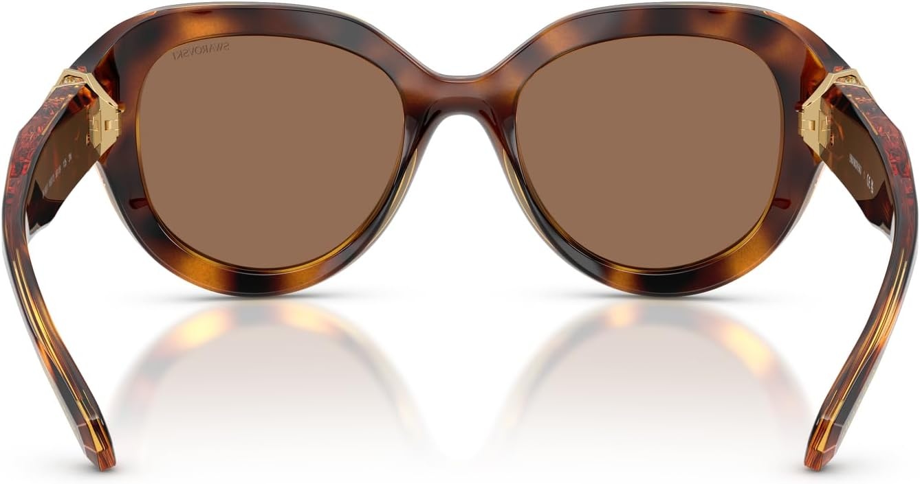 image:imageSwarovski womens Sk6037 Round SunglassesHavanaDark Brown