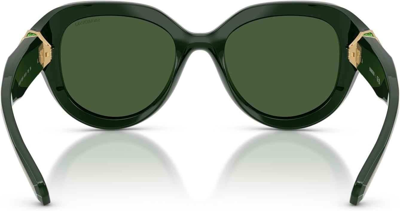 image:imageSwarovski womens Sk6037 Round SunglassesSolid GreenDark Green