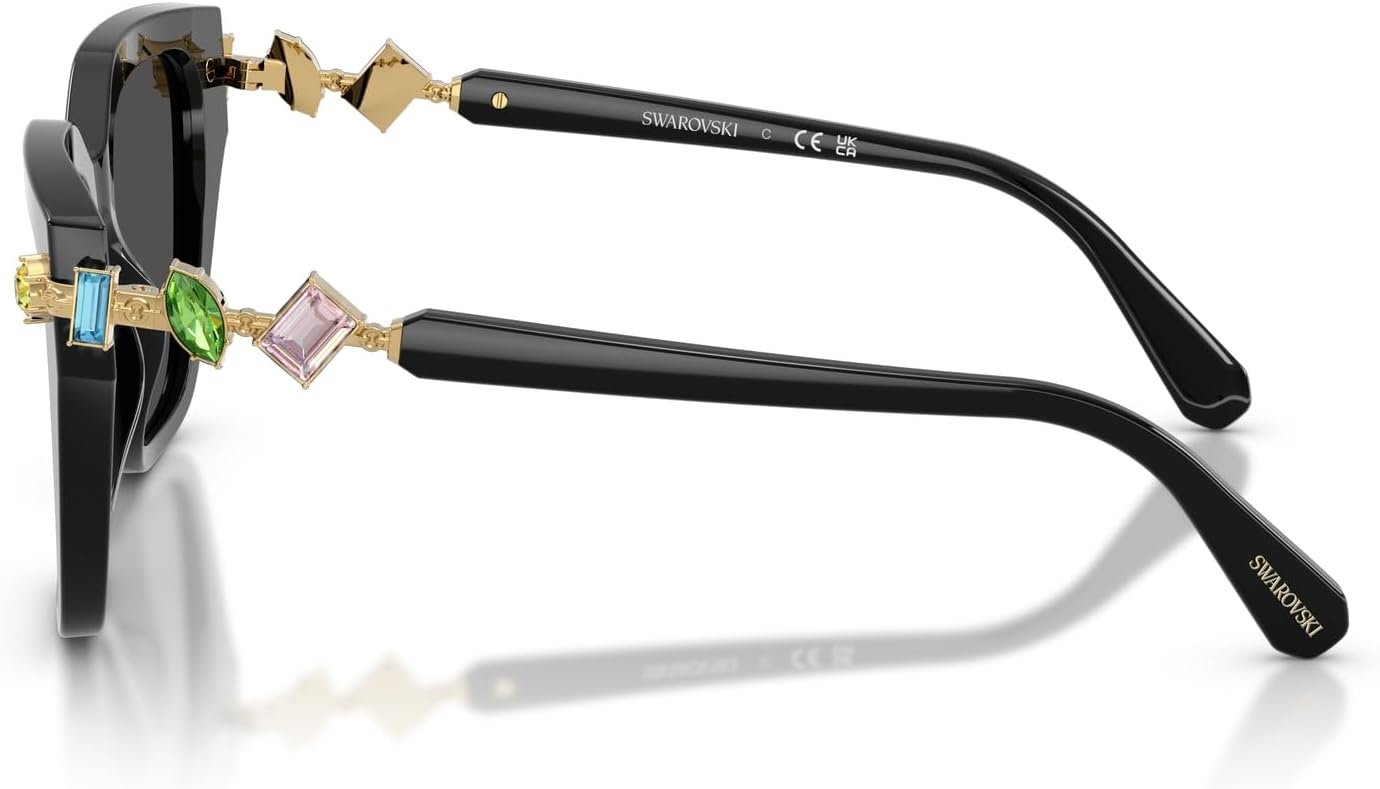 image:imageSwarovski womens Sk6041 Square SunglassesBlackDark Grey