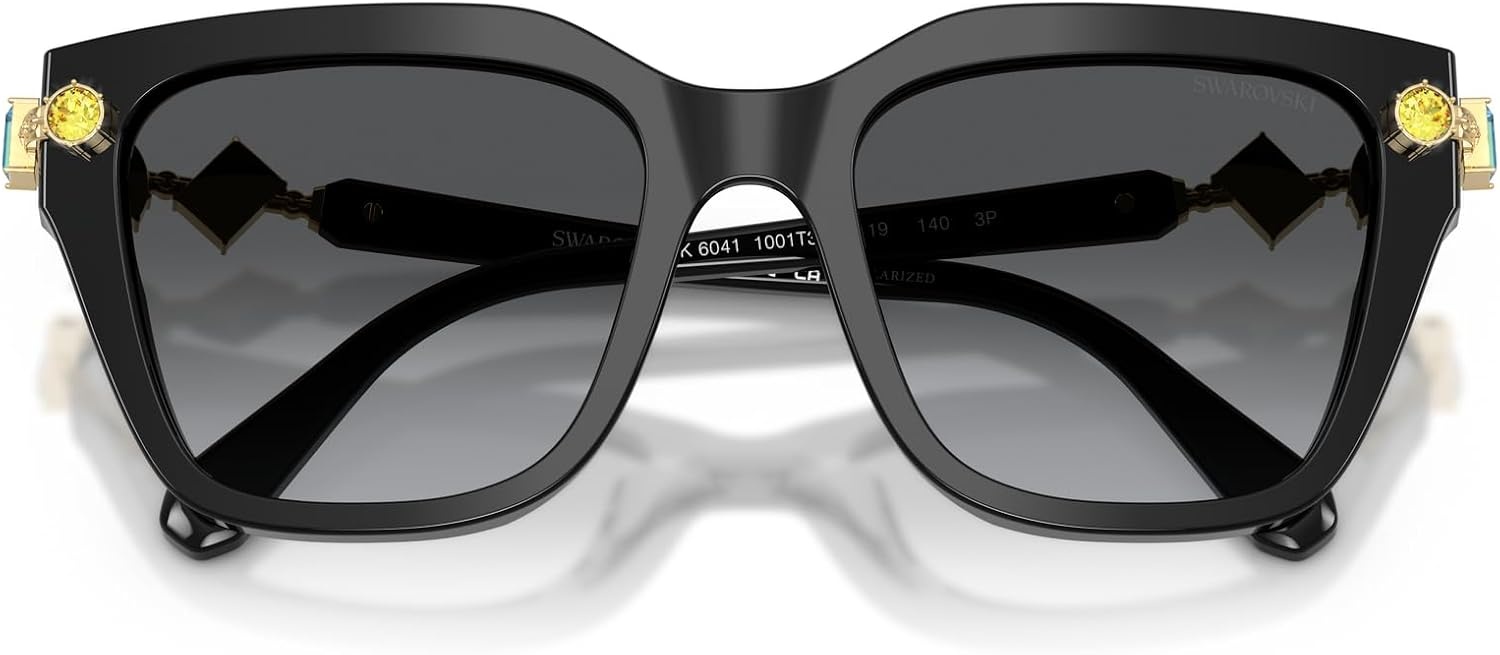 image:imageSwarovski womens Sk6041 Square SunglassesBlackPolarized Grey Gradient