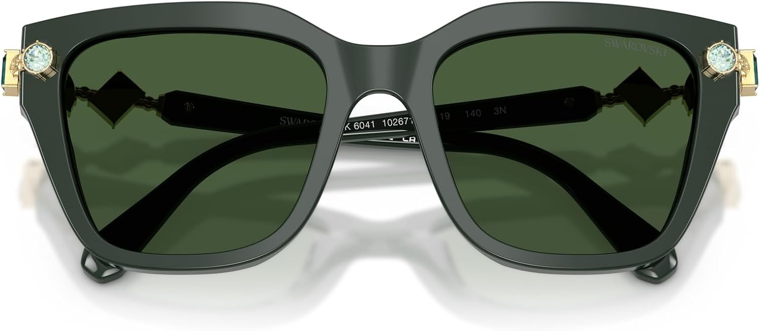 image:imageSwarovski womens Sk6041 Square SunglassesDark GreenDark Green