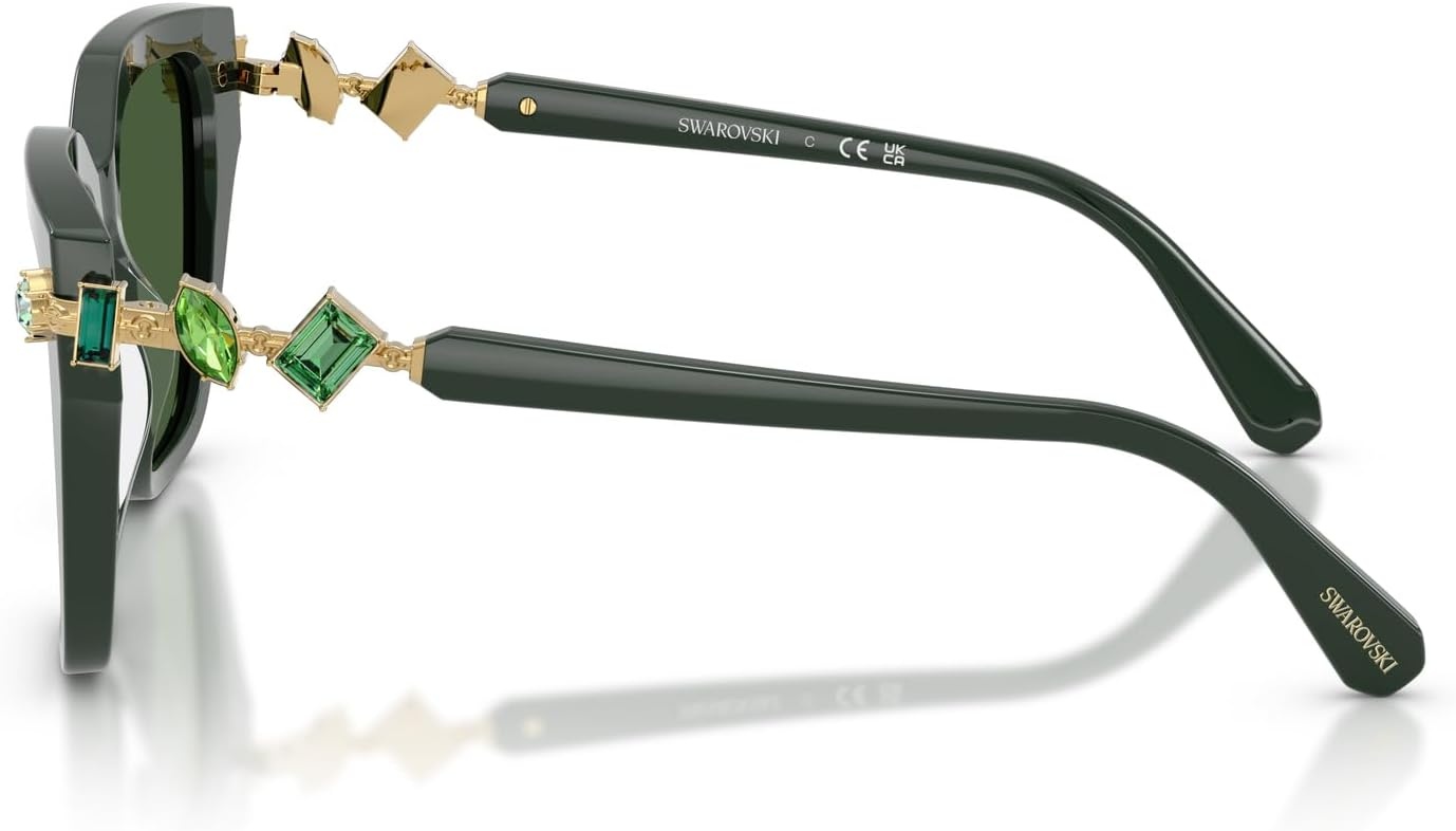 image:imageSwarovski womens Sk6041 Square SunglassesDark GreenDark Green