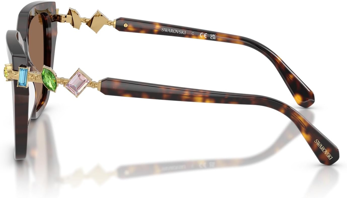 image:imageSwarovski womens Sk6041 Square SunglassesHavanaDark Brown