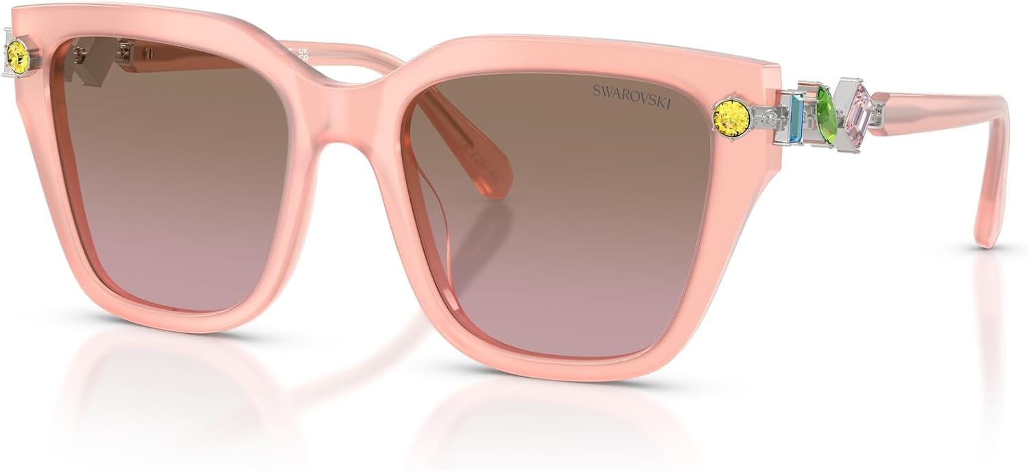 image:imageSwarovski womens Sk6041 Square SunglassesMilky PinkGradient Brown Gradient Pink