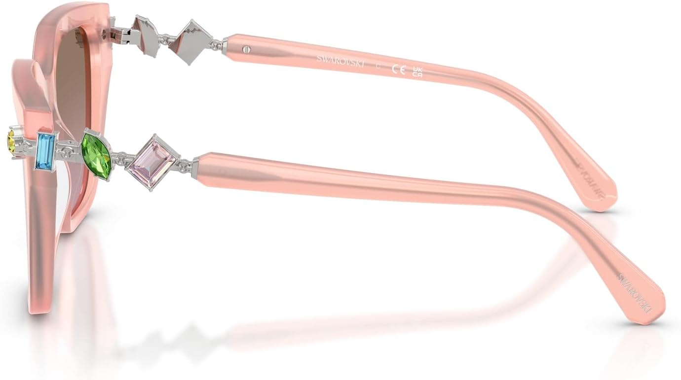 image:imageSwarovski womens Sk6041 Square SunglassesMilky PinkGradient Brown Gradient Pink