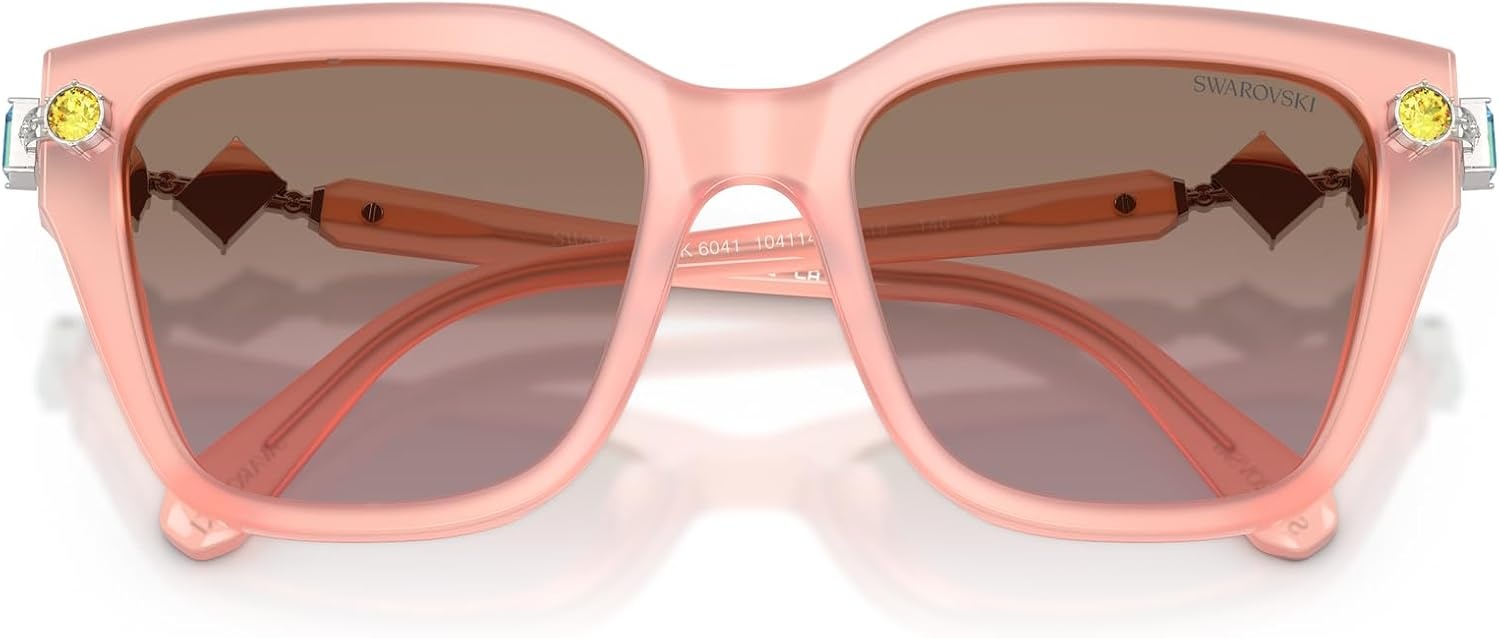 image:imageSwarovski womens Sk6041 Square SunglassesMilky PinkGradient Brown Gradient Pink