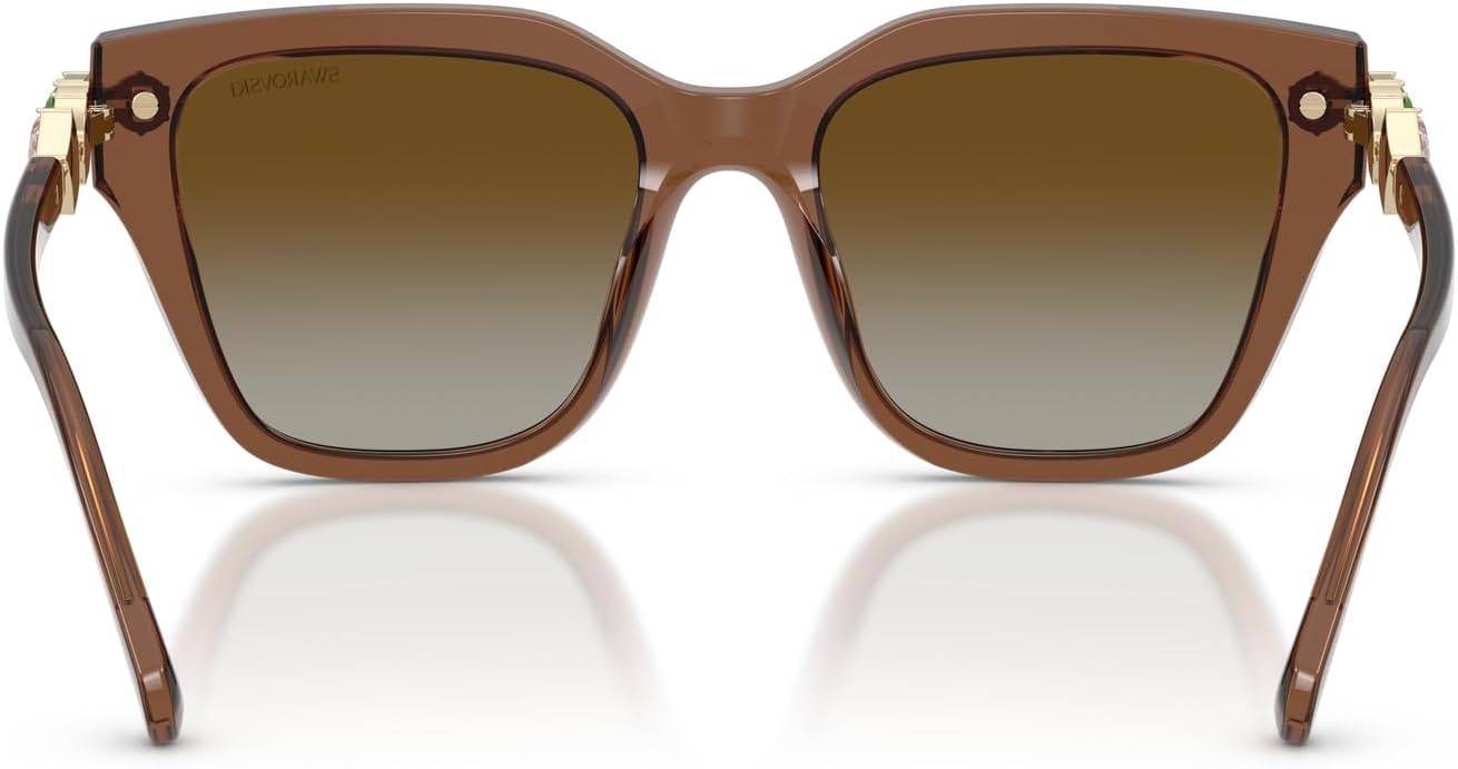 image:imageSwarovski womens Sk6041 Square SunglassesTransparent BrownGradient Brown Polarized