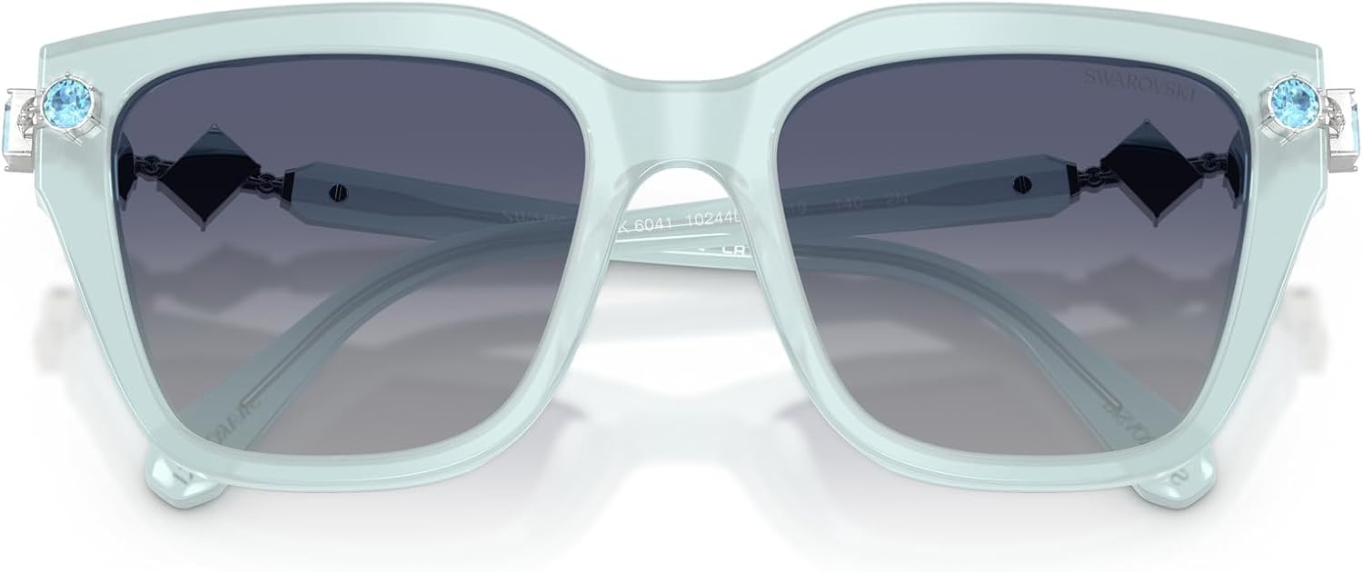 image:imageSwarovski womens Sk6041 Square SunglassesTransparent Light BlueGradient Blue