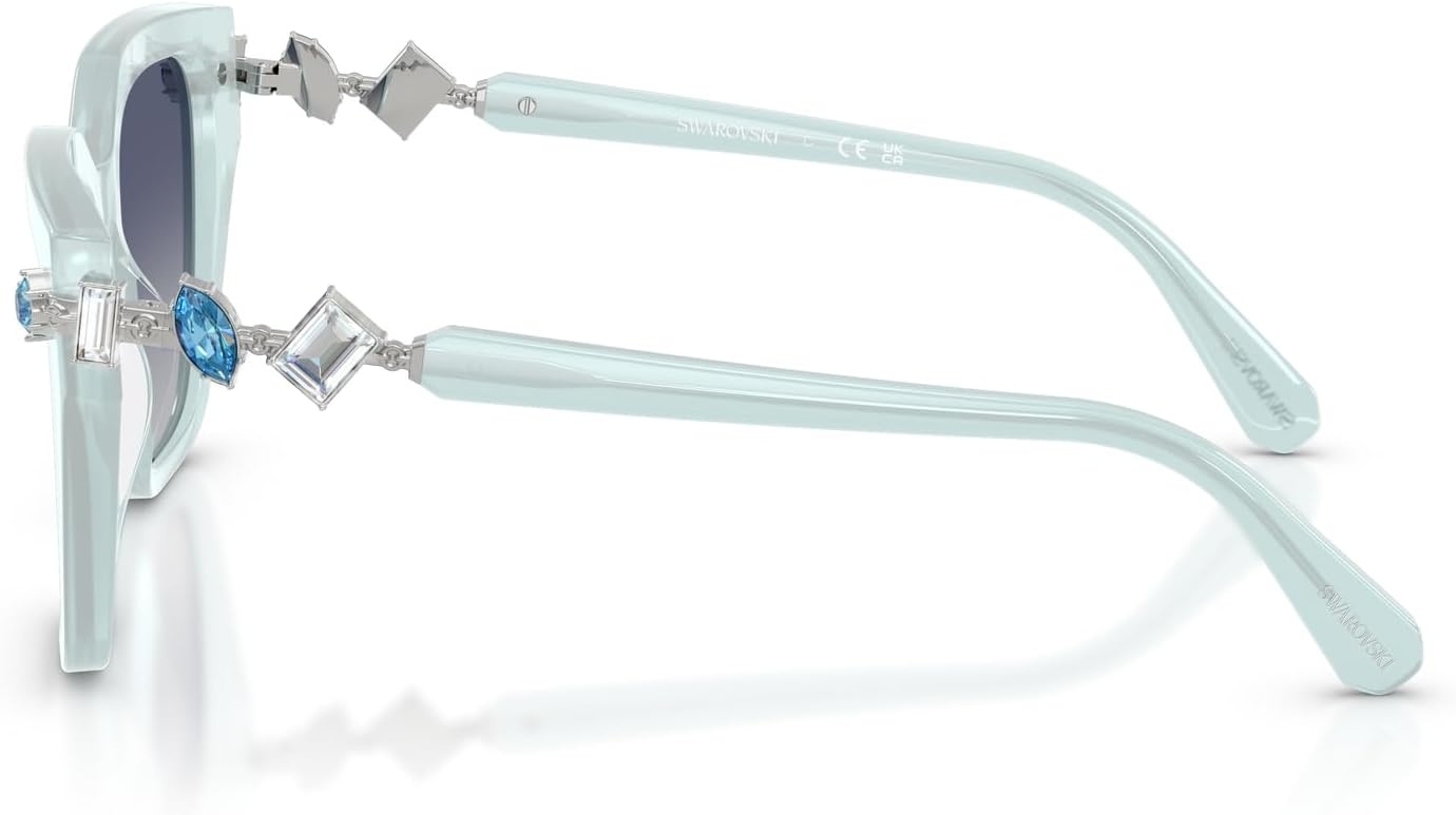 image:imageSwarovski womens Sk6041 Square SunglassesTransparent Light BlueGradient Blue