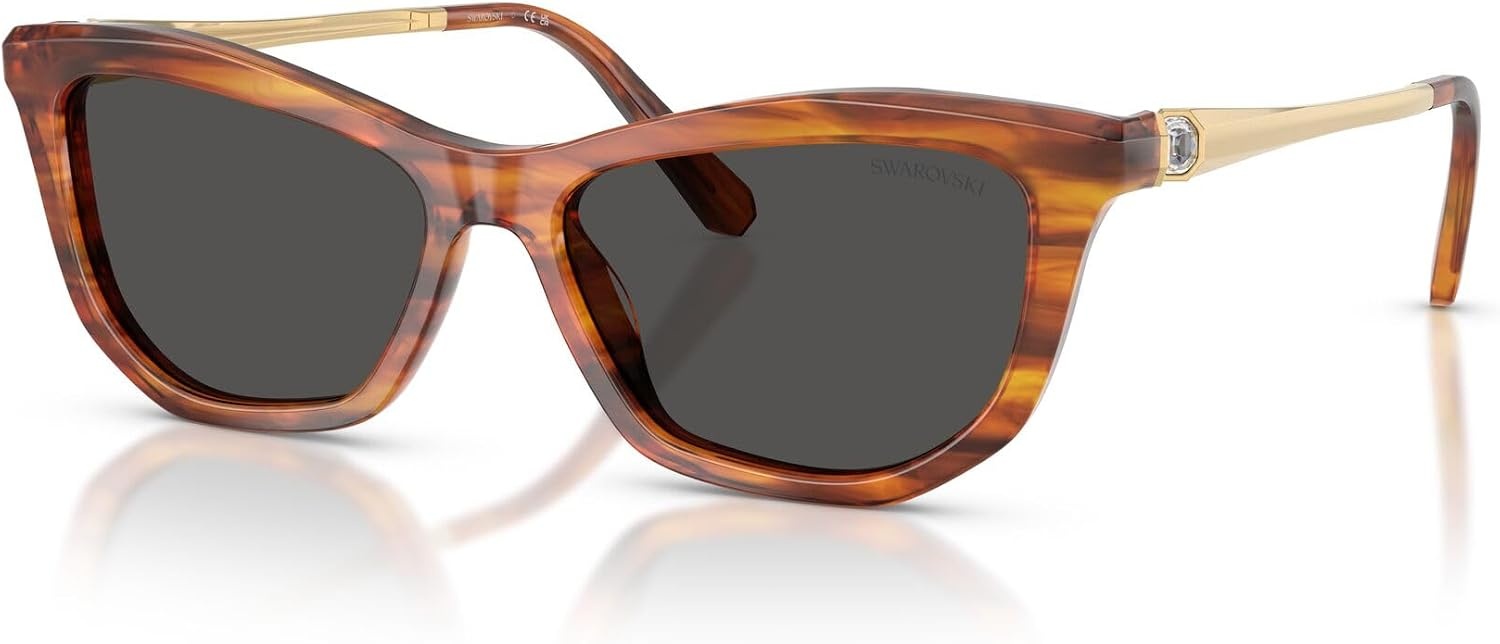 image:imageSwarovski womens Sk6057Striped HavanaDark Grey