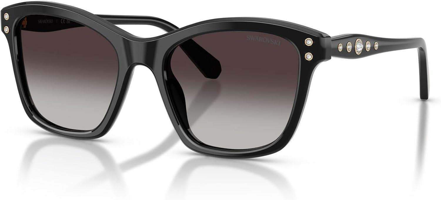 image:imageSwarovski womens Sk6063 Square SunglassesBlackGradient Grey