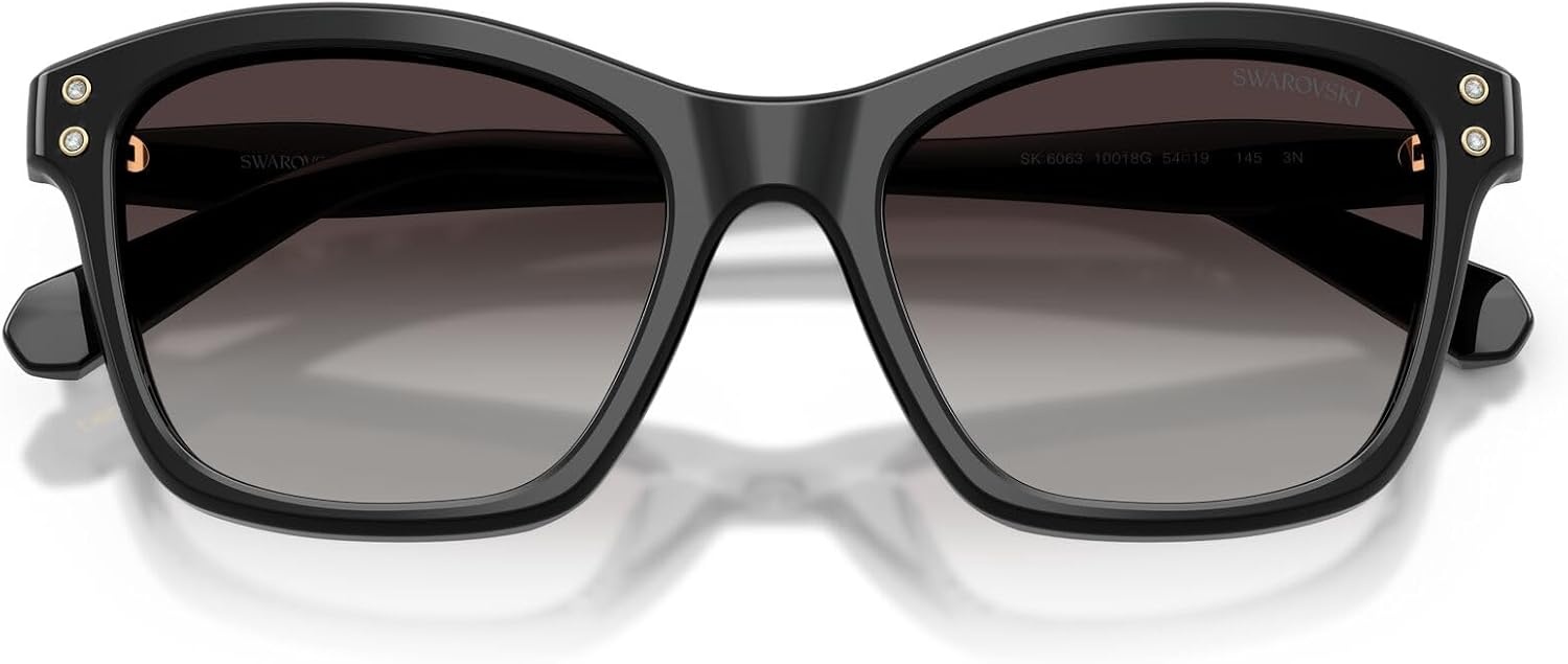 image:imageSwarovski womens Sk6063 Square SunglassesBlackGradient Grey