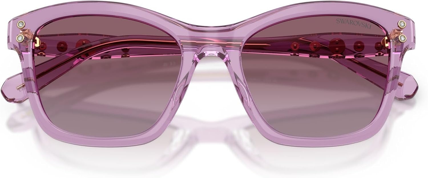 image:imageSwarovski womens Sk6063 Square SunglassesTransparent AmethystViolet Gradient