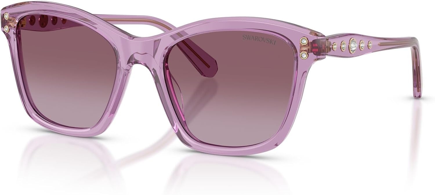image:imageSwarovski womens Sk6063 Square SunglassesTransparent AmethystViolet Gradient