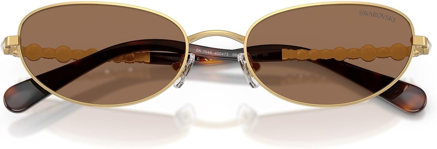 image:imageSwarovski womens Sk7044 Oval SunglassesGoldDark Brown