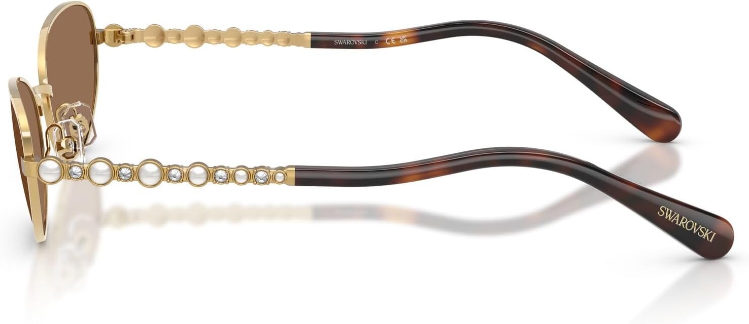 image:imageSwarovski womens Sk7044 Oval SunglassesGoldDark Brown