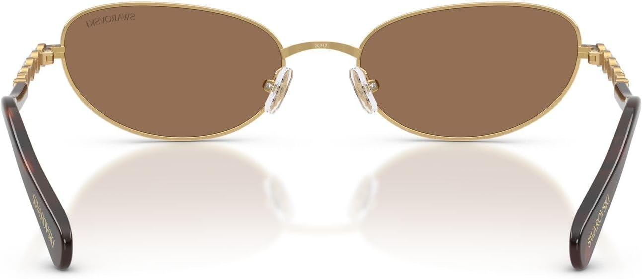 image:imageSwarovski womens Sk7044 Oval SunglassesGoldDark Brown