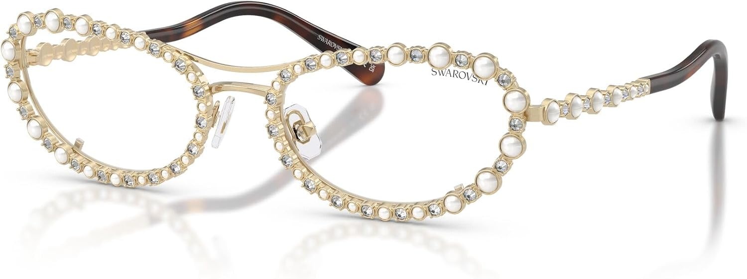 image:imageSwarovski womens Sk7044 Oval SunglassesPale GoldClear Blue Light Filter