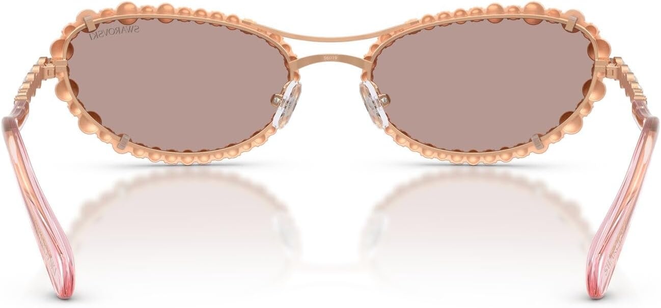 image:imageSwarovski womens Sk7044 Oval SunglassesRose GoldLight Purple Brown