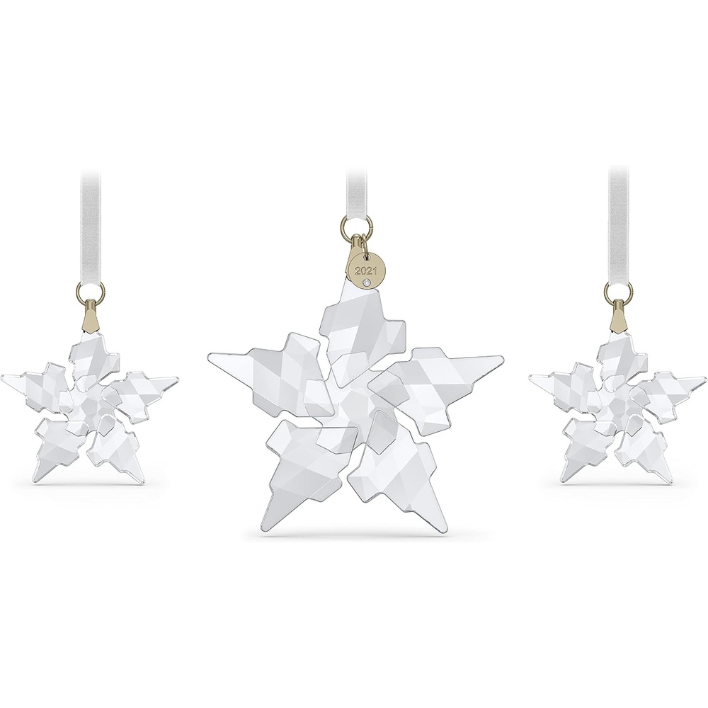 image:imageSWAROVSKI Christmas Ornament 2021 Annual Edition Little Star Small Clear Crystal2021 Set of 3  Clear