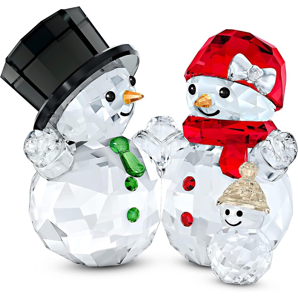 image:imageSWAROVSKI Gingerbread Reindeer Ornament for Hanging on a Tree or for Display Gold Crystal with Copper Accent and Print Face Part of The Swarovski Joyful Ornaments CollectionSnowman Family