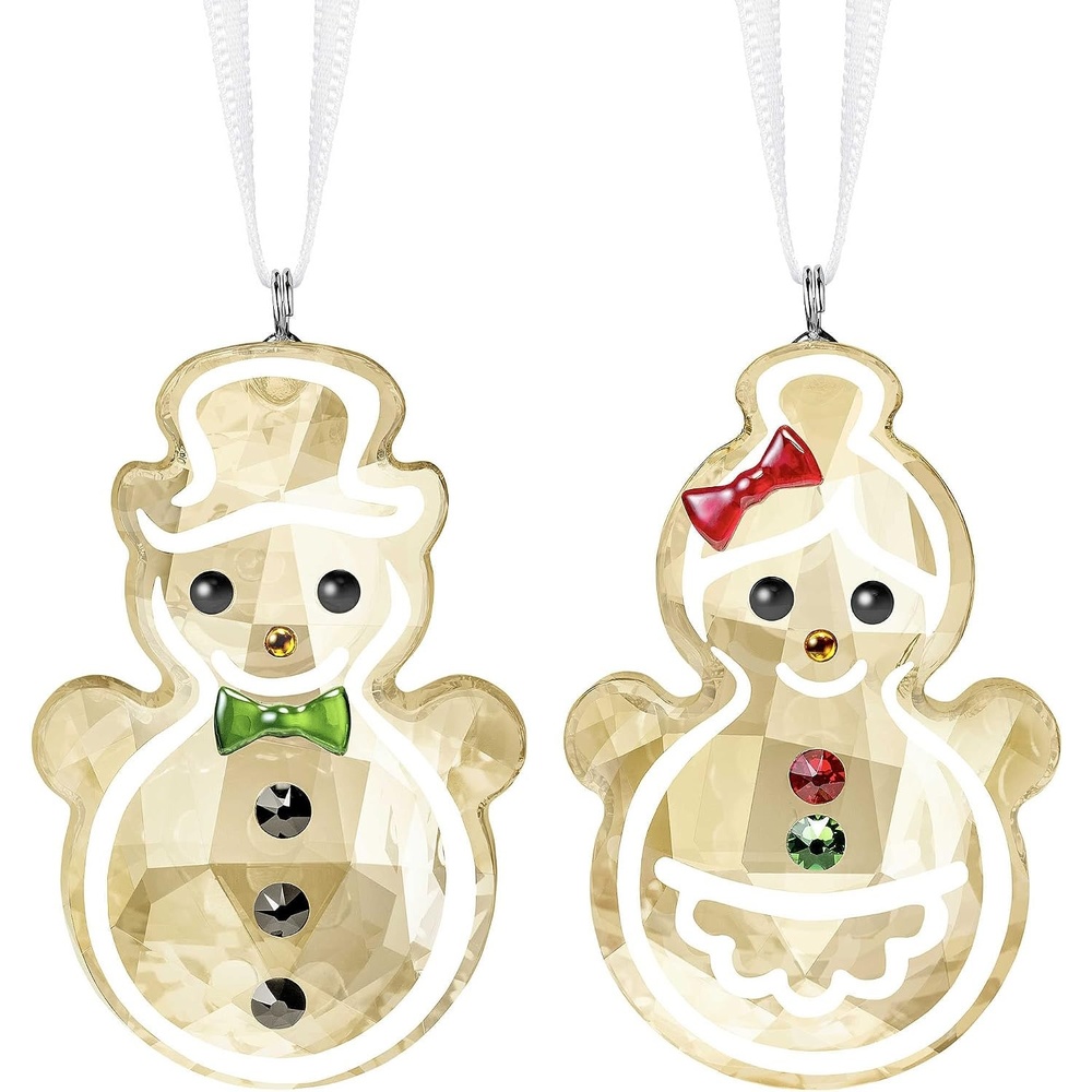 image:imageSWAROVSKI Gingerbread Reindeer Ornament for Hanging on a Tree or for Display Gold Crystal with Copper Accent and Print Face Part of The Swarovski Joyful Ornaments CollectionGingerbread Couple
