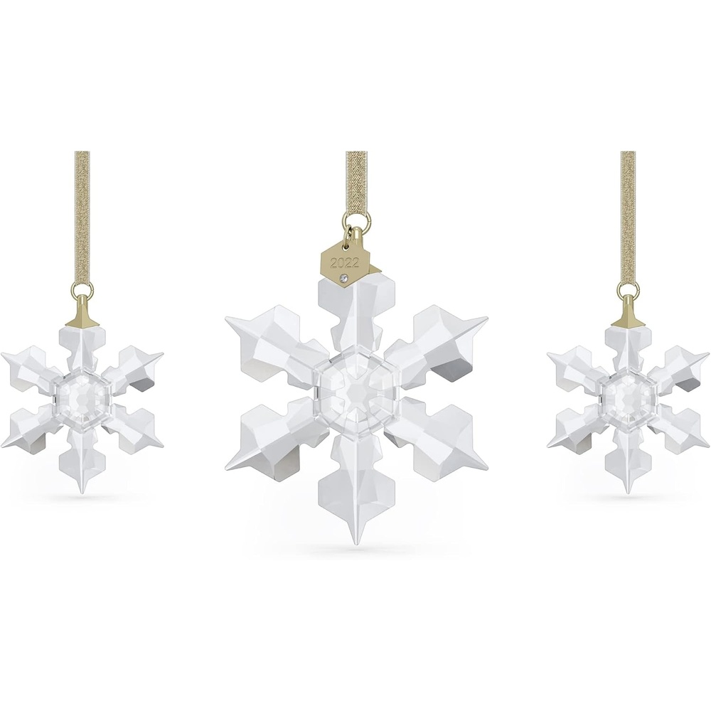 image:imageSwarovski Annual Edition 2023 Ornament Clear Crystal Star with 97 Facets GoldTone Finished Tag Part of the Swarovski Annual Edition Collection2022 Set of 3  Clear